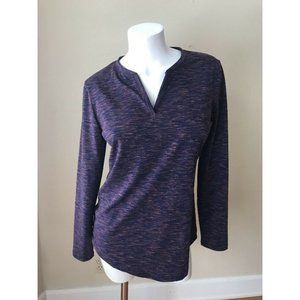 NWT Messic Purple Space Dye Long Sleeve Tunic Top